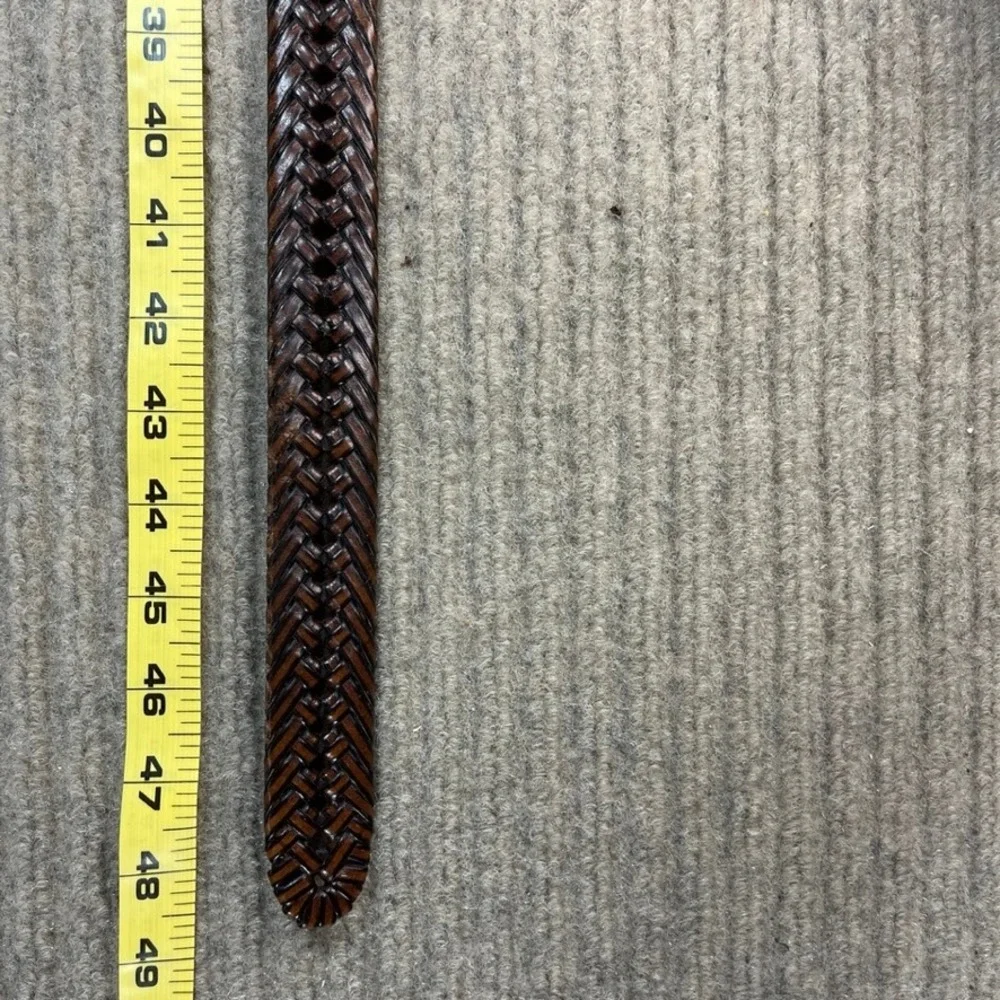 Dockers Mens Braided Leather Belt Brown Mahogany Woven 40/100 11DK04SS
